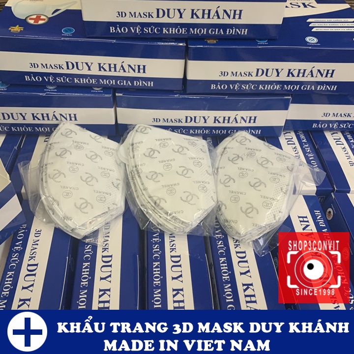 (Chỉ ship TPHCM) Hộp 50 khẩu trang 3D Mask họa tiết LV Duy Khánh Công Nghệ Dập Nhật Bản