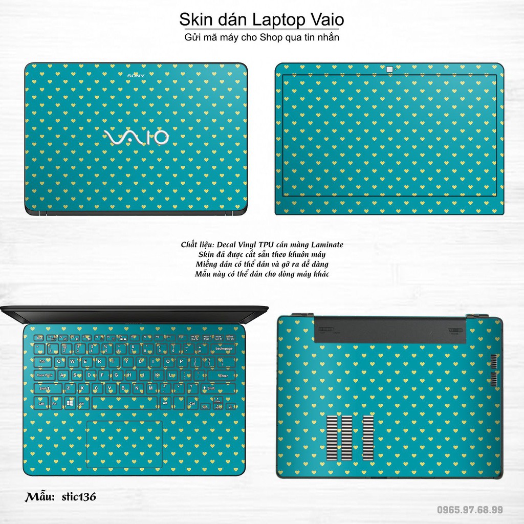 Skin dán Laptop Sony Vaio in hình Hoa văn sticker nhiều mẫu 22 (inbox mã máy cho Shop)