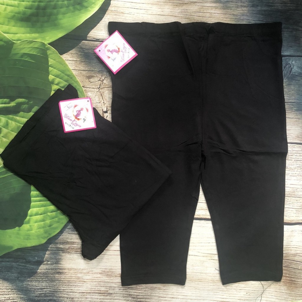 Quần bầu legging LỬNG trơn siêu đẹp co gian thoải mái có chun chỉnh