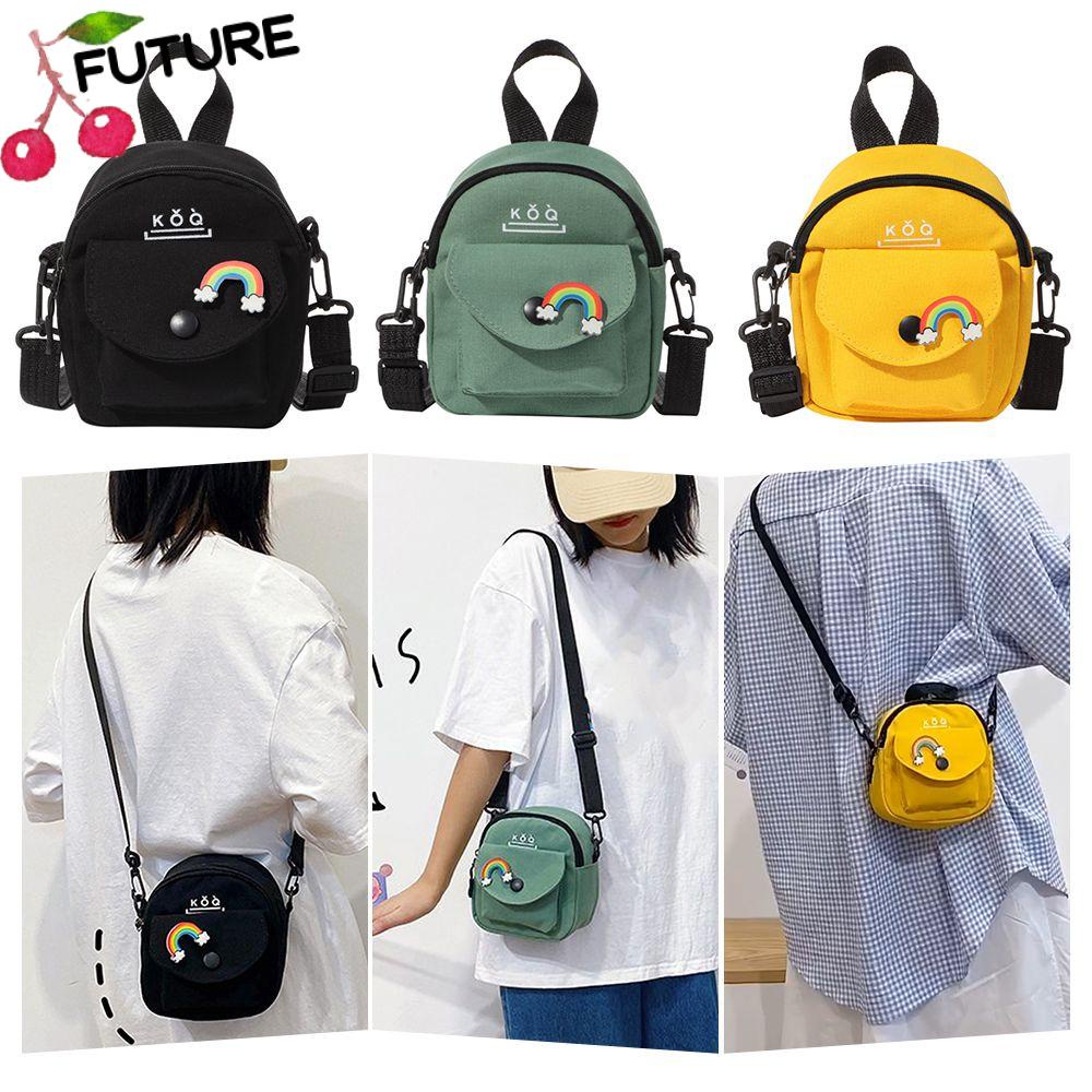 Túi tote đeo chéo bằng vải canvas nhiều màu sắc thời trang cho nữ