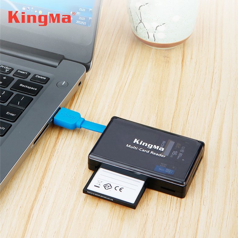 Đầu đọc thẻ nhớ CF/ SD/ MicroSD USB 3.0 chính hãng KingMa tích hợp hộp đựng đa năng