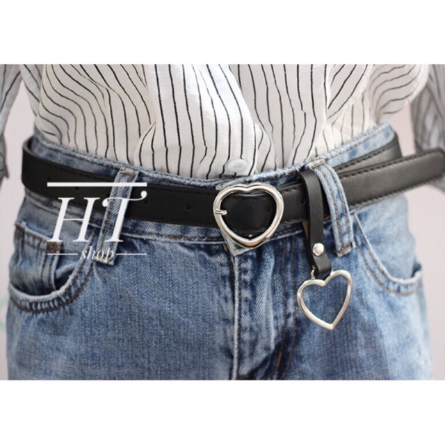 Thắt lưng nữ tim bạc - Bản 2,2cm