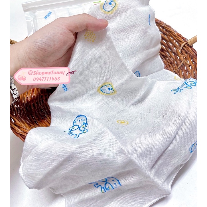 Khăn sữa in hình Mipbi 2 lớp