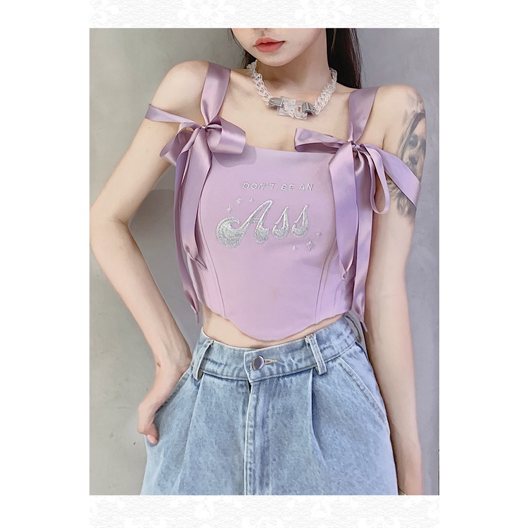 Áo sát nách nữ thêu họa tiết thời trang xinh xắn