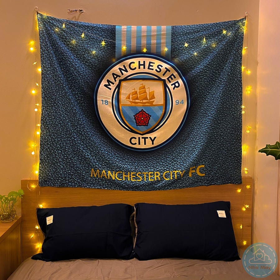 🏃Kèm Dây Đèn & Móc Treo🏃Những đội bóng hot nhất: Chelsea, Man City, Manchester City🏃Tranh vải treo tường NHÀ MÂY💖