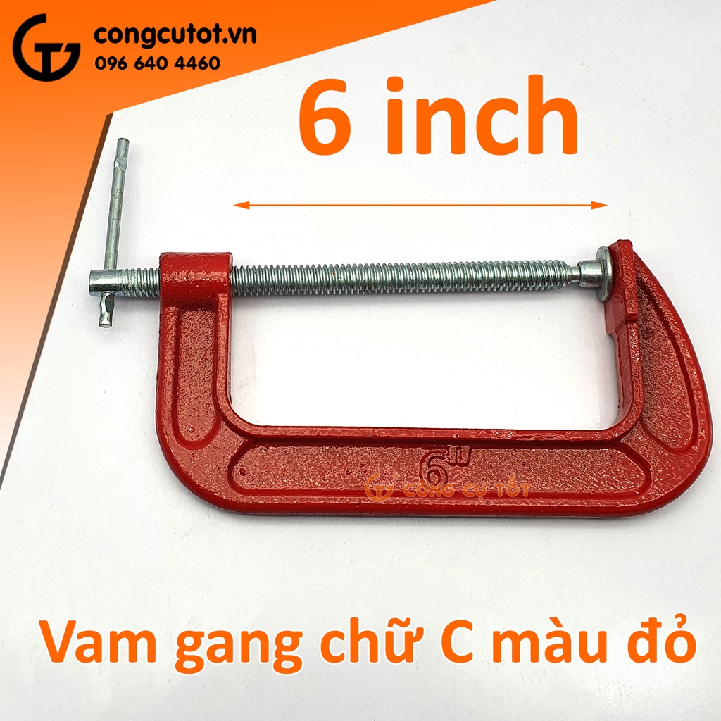Vam gang chữ C màu đỏ 6 inch