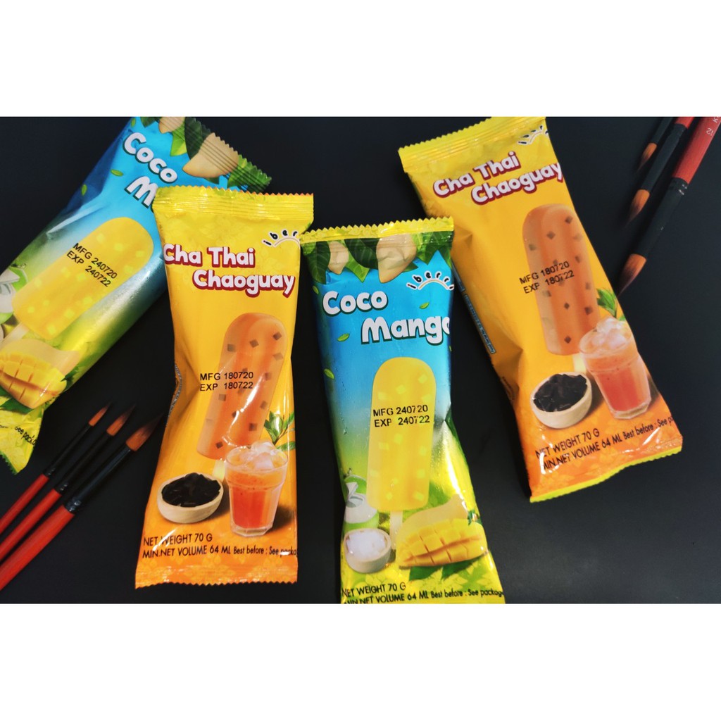 (SHIP NHANH 1H) COMBO 1 HỘP gồm 4 cây Kem trà Thái thạch đen Cha Thai Grass Jelly iberri 70g | BigBuy360 - bigbuy360.vn