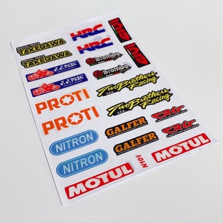 Decal tem dập nổi mẫu tổng hợp MOTUL NITRON HRC cao cấp dán xe máy, ô tô, mũ bảo hiểm chống thấm nước, chống bay màu
