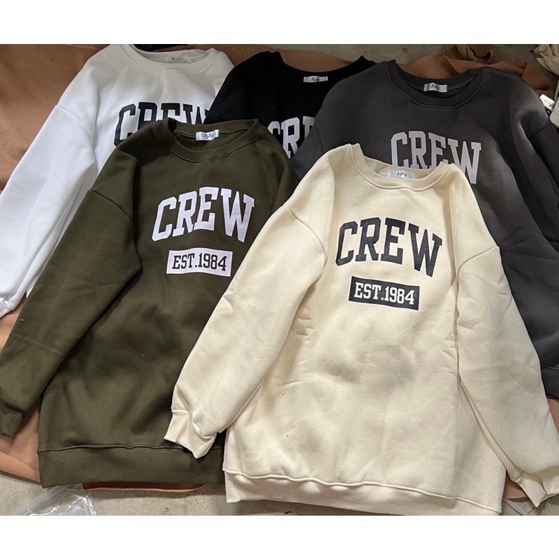 Áo sweater nỉ bông dáng rộng hàng Quảng Châu 3158