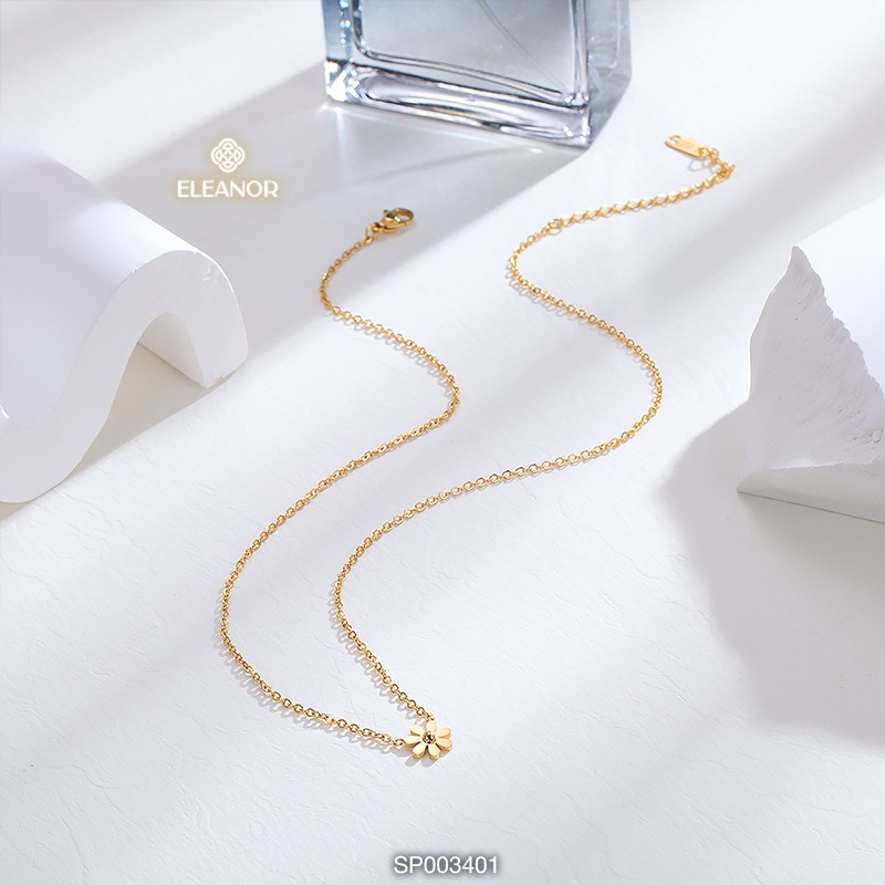 Dây chuyền nữ titan Eleanor Accessories mặt hình hoa basic phụ kiện trang sức 3401