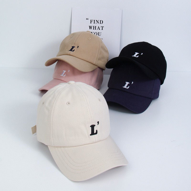 Mũ Lưỡi Trai Nón Kết Nhung Cao Cấp Thêu Chữ L 450 Phong Cách Ulzzang Form Unisex Nam Nữ - Hazo