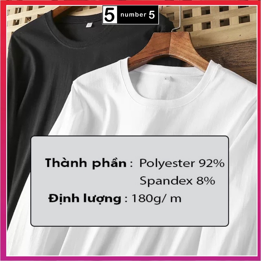 Áo Thun Dài Tay Nam, Áo Phông Tay Dài Form Rộng Trơn Đen Trắng