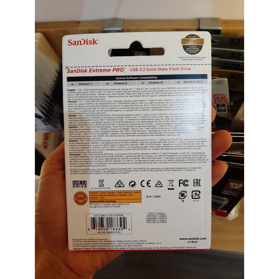 USB3.2 3.1 Extreme Pro CZ880  - 128GB I 256GB I 512GB I 1TB