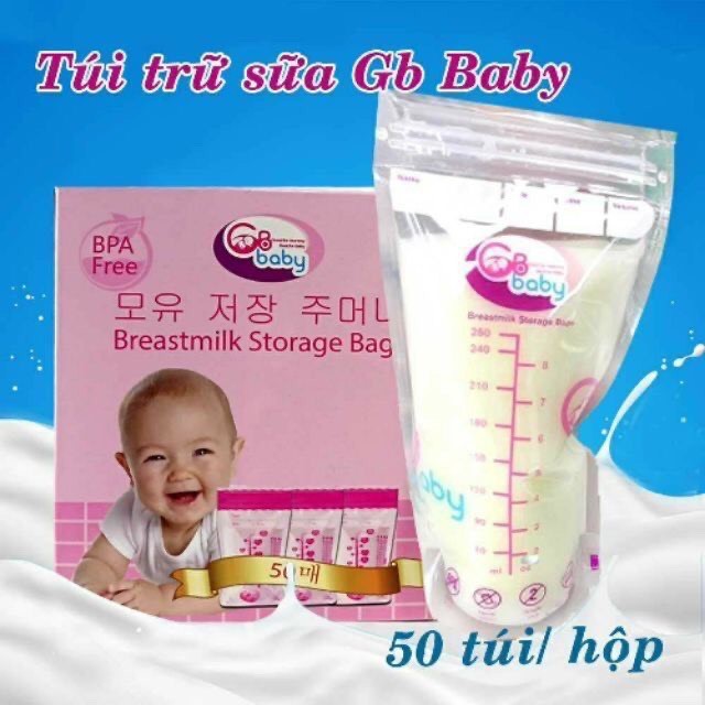 Túi trữ sữa GB Baby Hàn Quốc hộp 50 túi