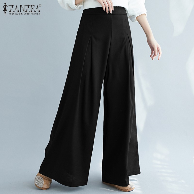 Quần Ống Rộng ZANZEA Thời Trang Sành Điệu Dành Cho Nữ