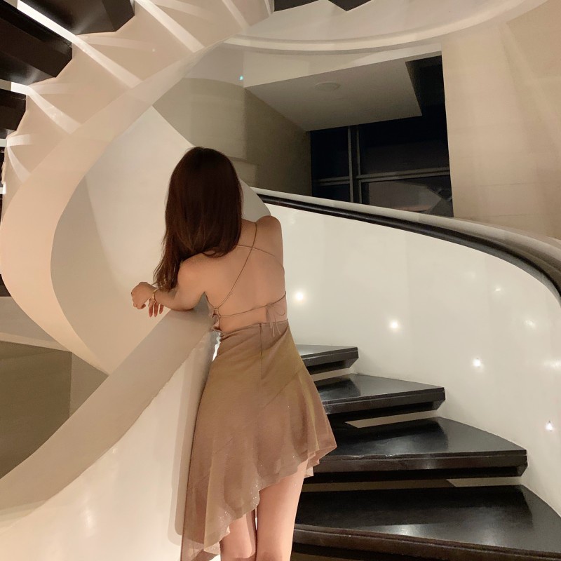 [MURIOKI] [Hàng Có Sẵn] Đầm Mini Ôm Dáng Hở Lưng Gợi Cảm Cho Nữ