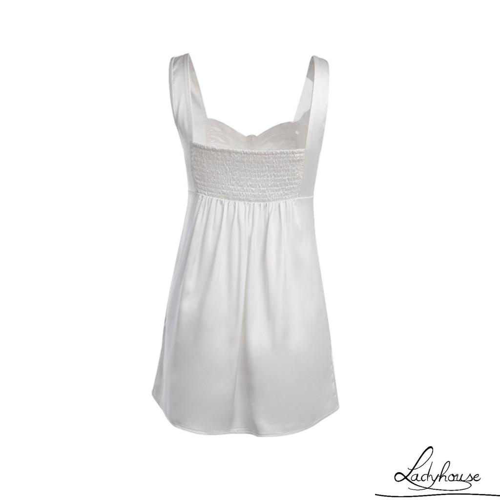 Đầm Mini Cổ Vuông Không Tay Màu Trơn Thiết Kế Xếp Ly Thời Trang Dự Tiệc Cho Nữ