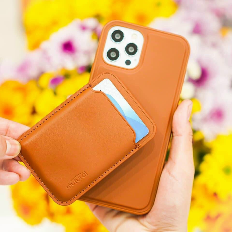 Ốp Da 2in1 hỗ trợ sạc không dây Wallet  chính hãng MUTURAL