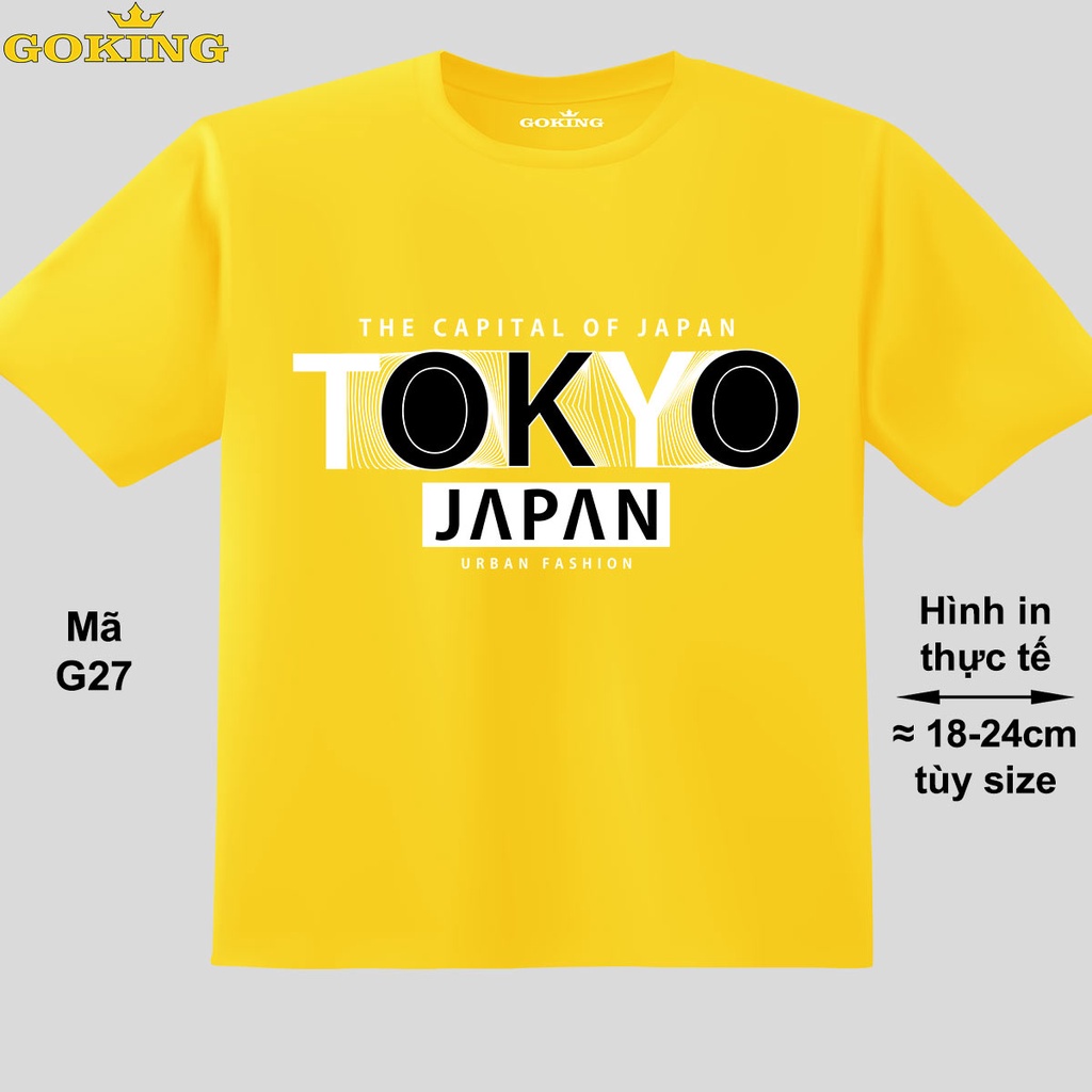 TOKYO JAPAN, mã G27. Áo thun trẻ em in chữ siêu đẹp. Áo phông thoát nhiệt Goking cho bé trai, bé gái