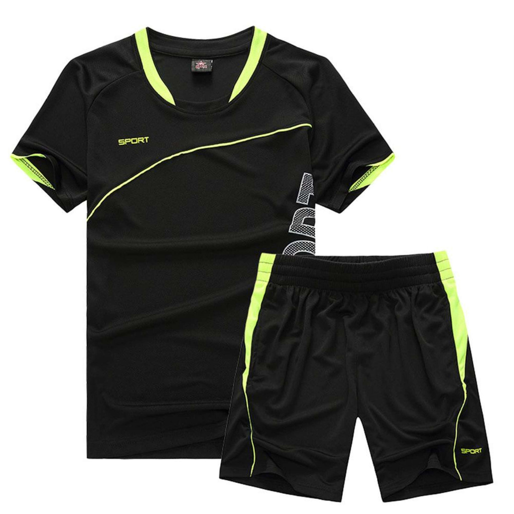 2 Cái/bộ Unisex Thể Thao Phù Hợp Với, Áo Phông + Quần Đùi Dáng Rộng Nhanh Khô Tay Ngắn Tập Thể Dục Chạy Bộ-168