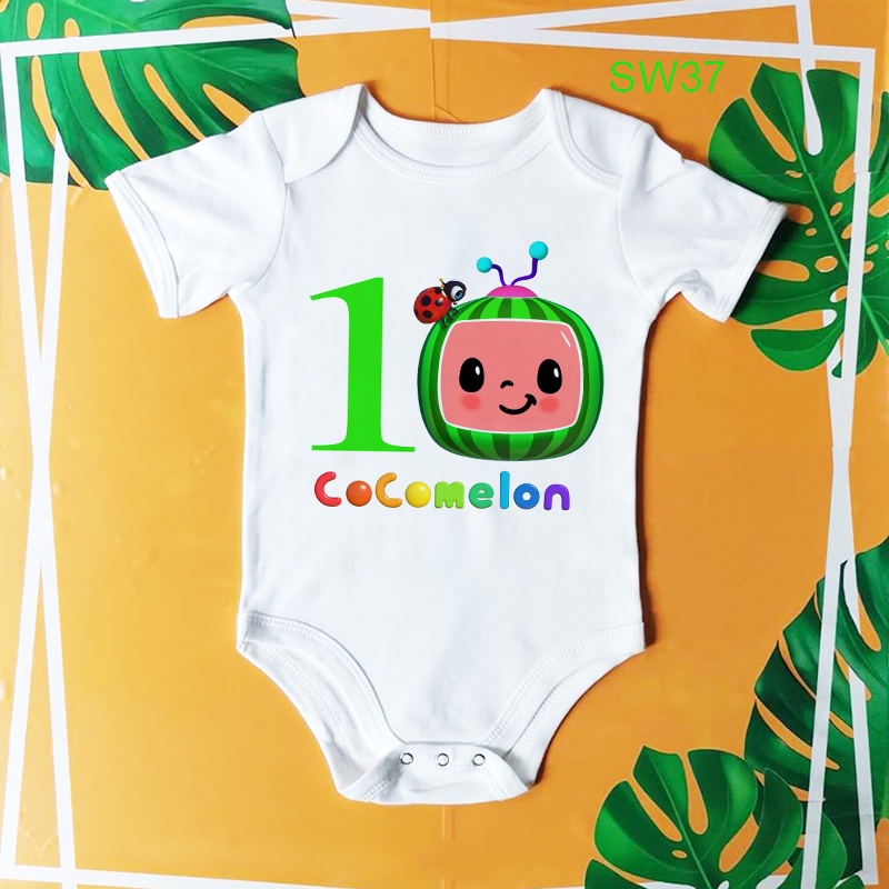 Cocome Bộ Áo Liền Quần In Họa Tiết Dưa Hấu Dễ Thương Thời Trang Cho Bé Trai Và Gái