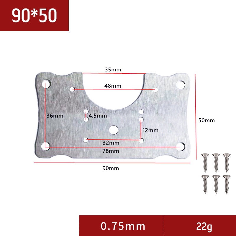 Miếng Tấm Pát Pad Thép Chữ Nhật Kèm 6 Vít Sửa Bản Lề Tủ Cửa Gỗ Lỗ Vít Door Hinge Repair Kit Zaba