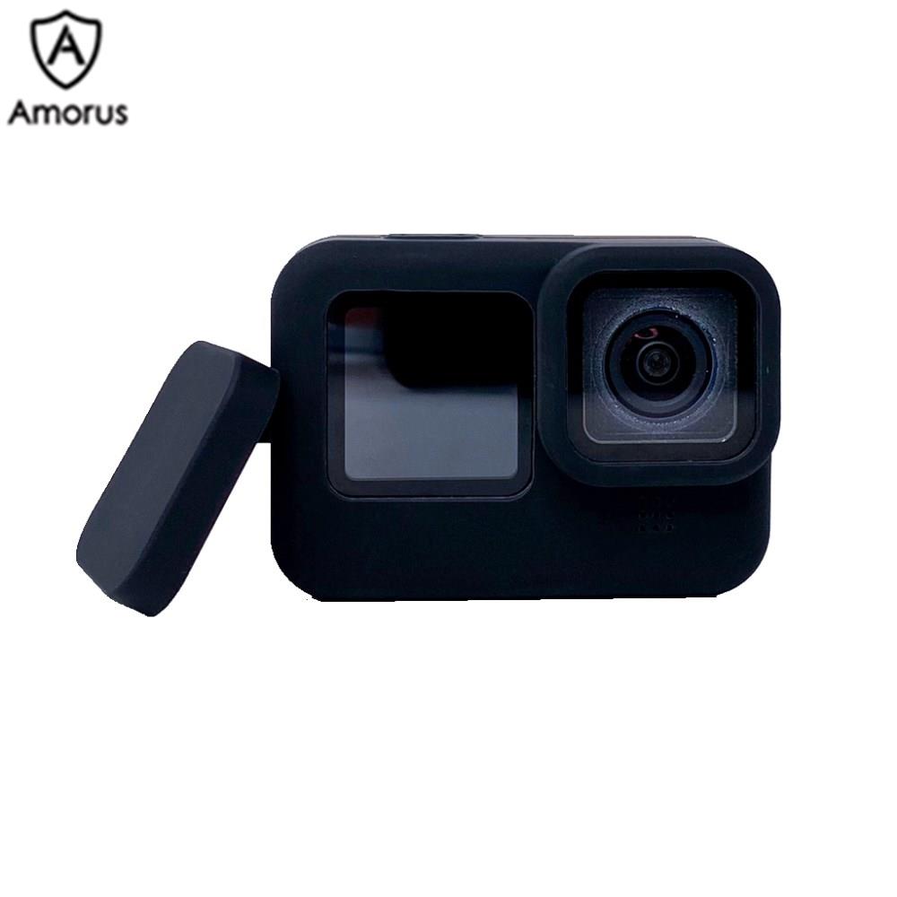 Khung Vỏ Bảo Vệ Amorus Kèm Nắp Ống Kính Bằng Silicon Cho GoPro Hero 9