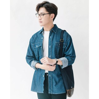  Áo Sơ Mi Vải Bò Nam SSSTUTTER Retro Denim Shirt