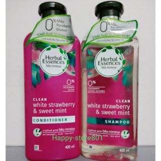 400ml Dầu gội và xả phục hồi tái sinh tóc Herbal Essence Dây tây Bạc Hà