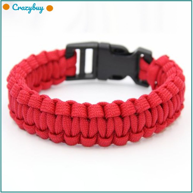 Vòng đeo tay sinh tồn paracord dây dù bện có khóa cài nhựa thời trang