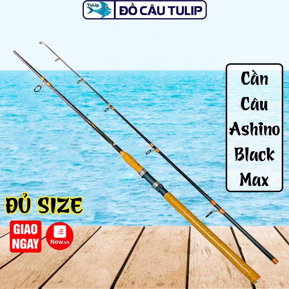 Cần Câu Máy 2 Khúc ASHINO BLACK MAX - Cần Câu Cá Carbon Xoắn Toàn Thân Gỗ - Cần Câu 2 Khúc - Đủ Size : 2M4 - 2M7 - 3M