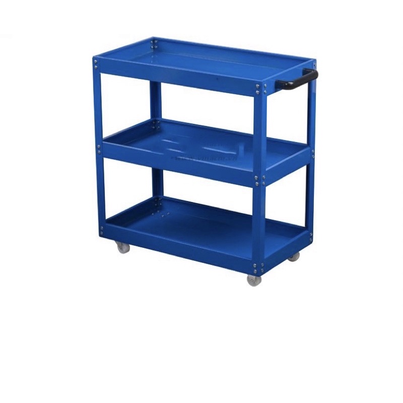 Xe để dụng cụ, đồ nghề sửa chữa thiết kế 3 tầng, có hệ thống bánh xe xoay 360 độ dễ dàng di chuyển