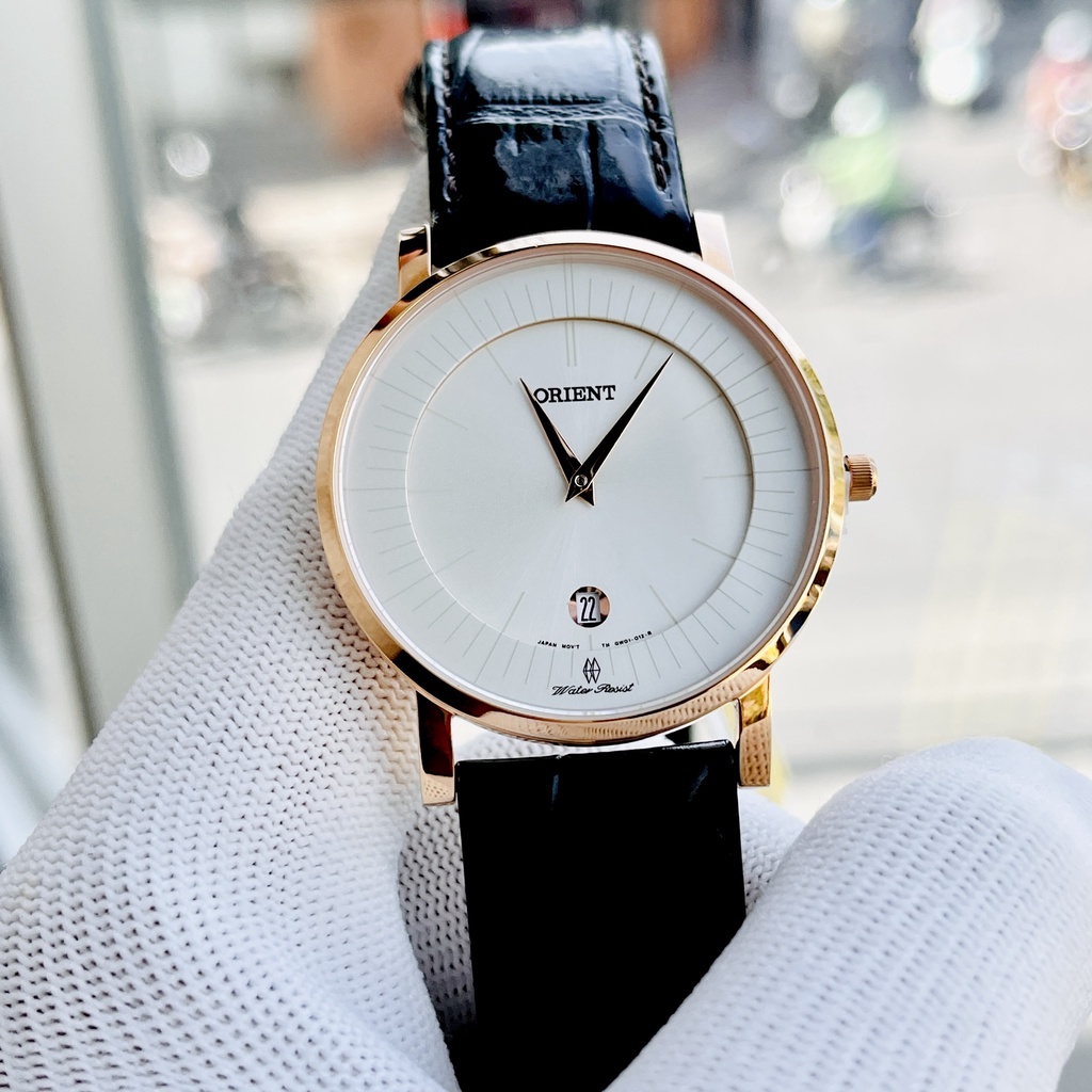 Đồng Hồ Nam Orient FGW0100CW0 Dây Da Nâu Mặt Trắng, Kính Saphire Chống Trầy, Chống Nước, Size 40mm Tặng Box Thép