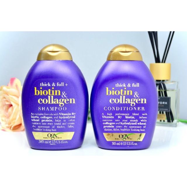 Cặp Gội Xả Ogx Biotin 385ml