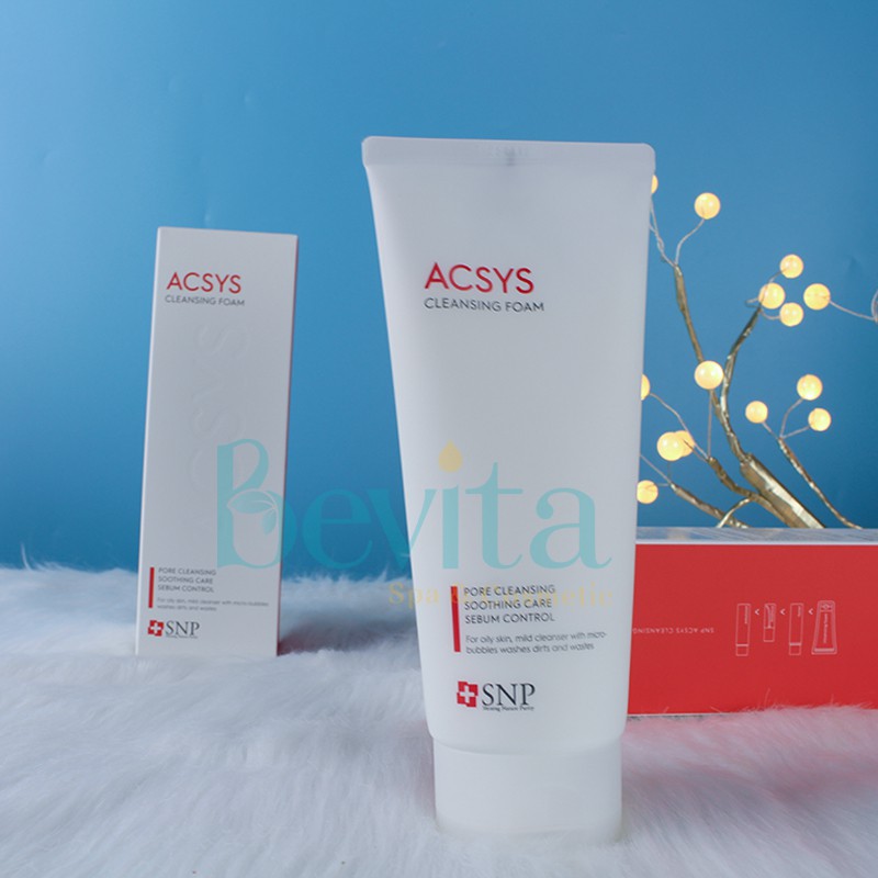 [Ngăn Ngừa Mụn Hiệu Quả] Sữa rửa mặt cho da mụn SNP ACSYS Cleansing Foam 180g, sữa rửa mặt da nhờn - Bevita