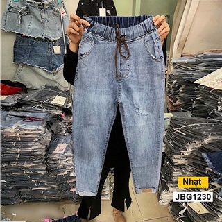 Quần jeans baggy nữ lưng thun co giãn
