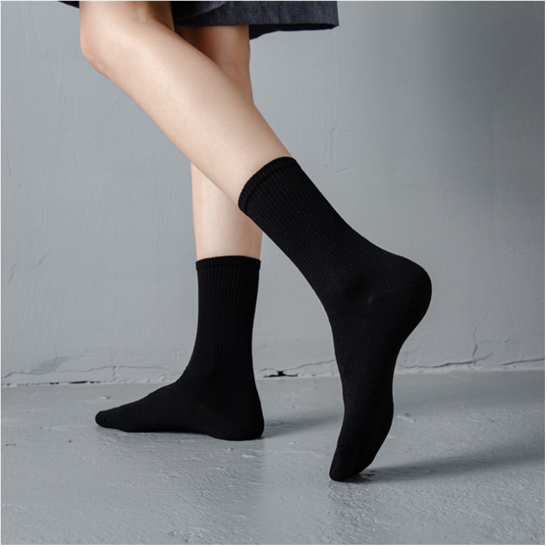 Tất cổ cao nam nữ vớ cổ ngắn nữ nam trắng trơn vải cotton thoáng mát co giãn thời trang unisex Covolacotat
