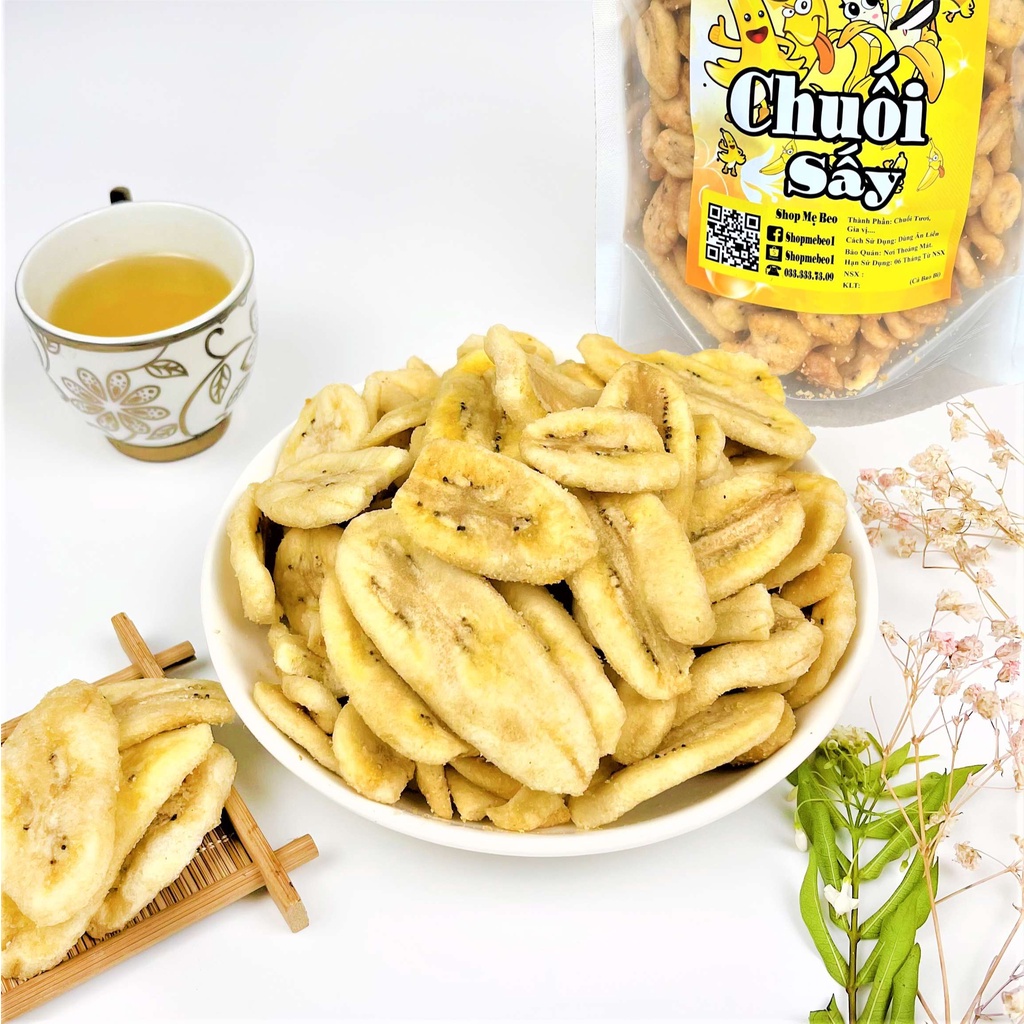 1KG Chuối Sấy Giòn Đà Lạt Nguyên Miếng