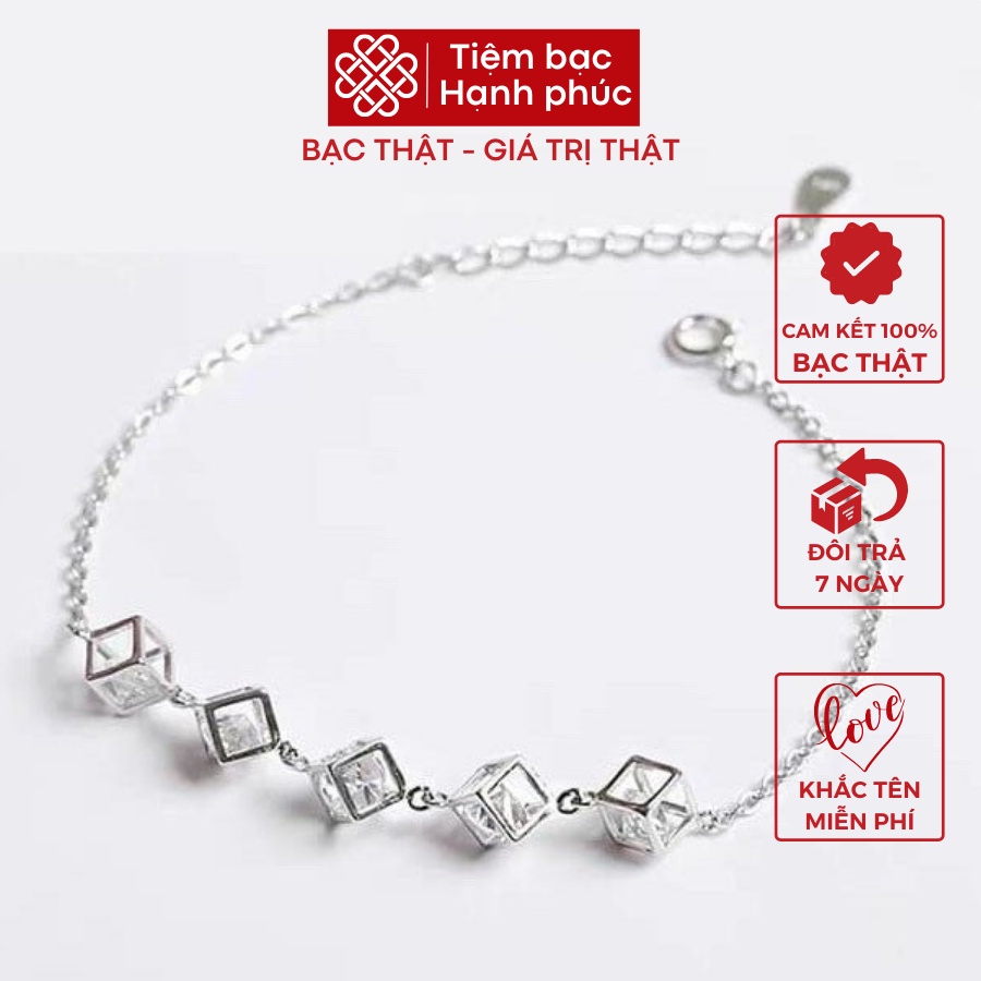 Lắc tay bạc nữ, vòng tay bạc ta s925 cao cấp sáng bóng, cam kết không đen - Mã TSJL08