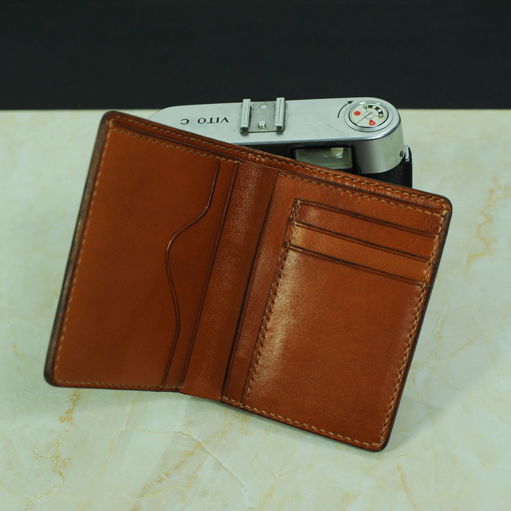 Ví da nam dáng đứng - Da bò nhập khẩu - Đồ da Handmade DTV112