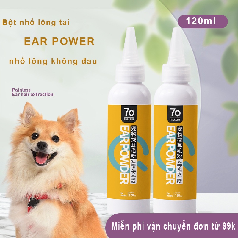 Bột nhổ lông tai chó poodle Hipipet Ear Powder vệ sinh tai chó mèo không đau - 120gr