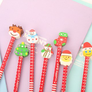 bút chì kèm tẩy noel bút cute viết gôm dễ thương