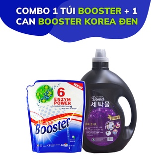 COMBO 1 túi nước giặt xả BOOSTER 3,2L + 1 can nước giặt xả BOOSTER KOREA Đen 3,6L