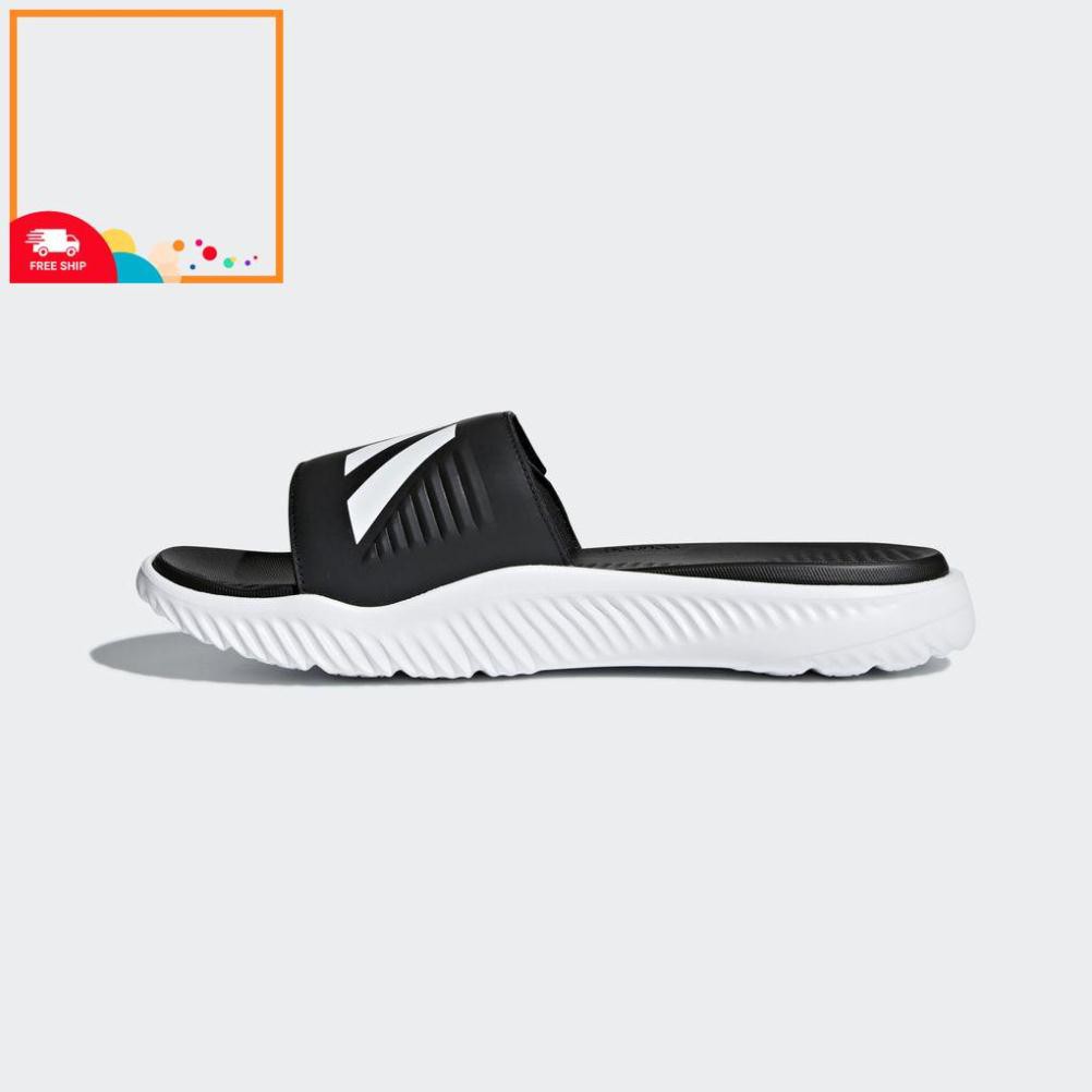 Dép Alphabounce quai ngang nam 3 sọc màu đen trắng chất xịn 1-1, đế dày nhẹ Tặng hộp