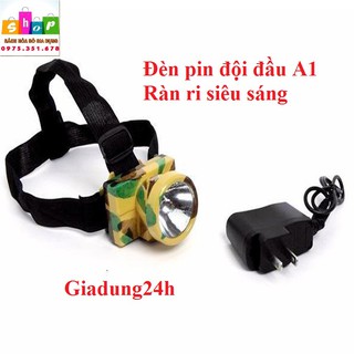 Đèn Pin Đội Đầu A1 - Hàng Chuẩn- Kèm Sạch Và Dây Đeo Đầu-Giadung24h