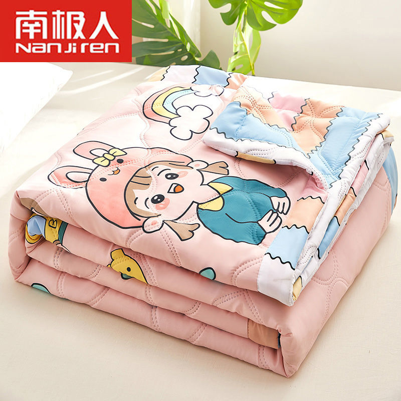 Summer cool quilt Korean-style washed cotton air-conditioning thin quilt washable quilt Four seasons quilt solid color cool quilt children's quilt single double quilt