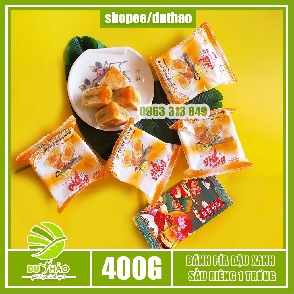 Bánh pía đậu xanh sầu riêng 1 trứng Tân Huê Viên 400g