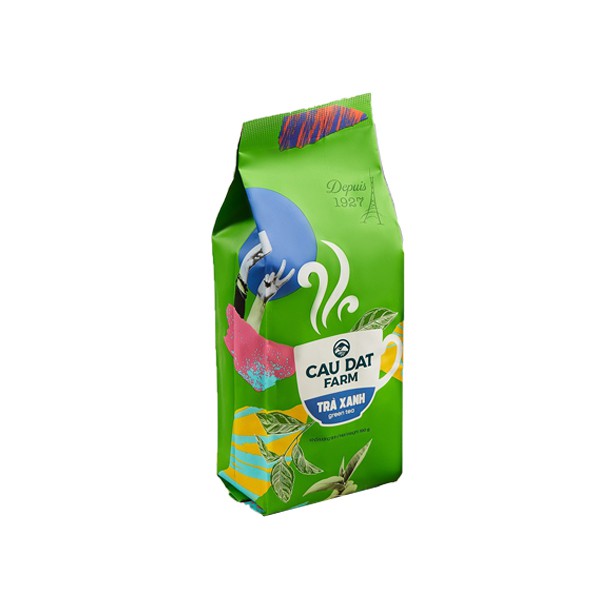 Trà xanh Cầu Đất farm túi thiếc 100g