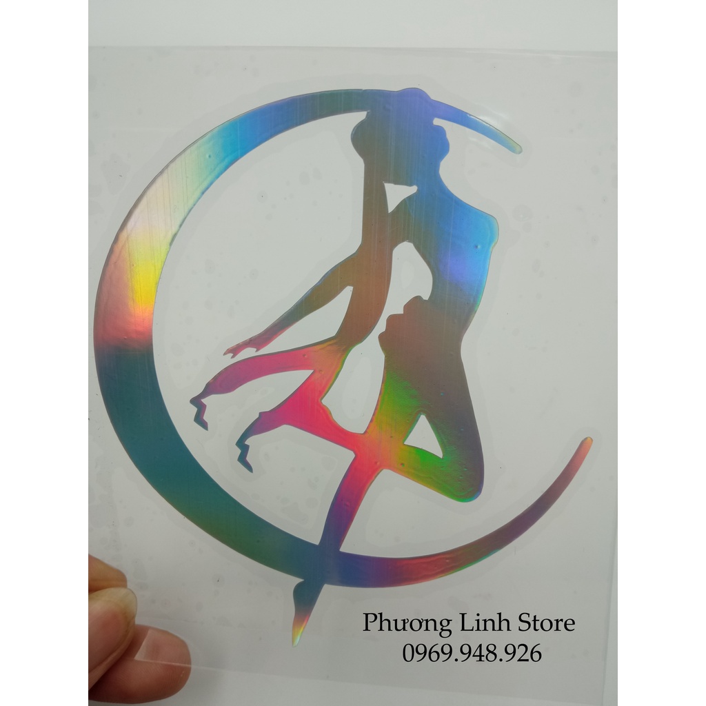 Tem phản quang xe máy Thiên thần Mặt trăng trong suốt Decal 7 màu dán xe (93)