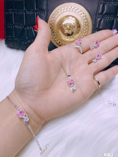 Sét bạc hồ ly đá đủ màu 4món